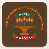 Kwanzaa Candles Red Black Green 7 Grundsätze Rechteckiger Pappuntersetzer (Vorderseite)