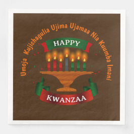 Kwanzaa Candles Red Black Green 7 Grundsätze Serviette