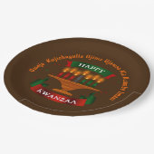 Kwanzaa Candles Red Black Green 7 Prinzipien 9" Pappteller (Schrägansicht)