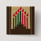 Kwanzaa Candles und Kinara Crochet Print Abzeichen Button (Vorderseite)