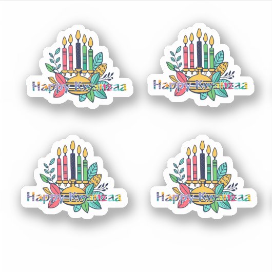 Kwanzaa Candlestick Aufkleber (Vorderseite)