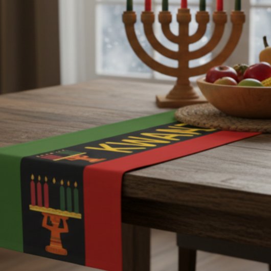 Kwanzaa Celebration Pan-African Vertical Stripes Kurzer Tischläufer