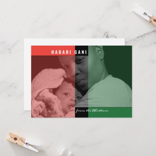 Kwanzaa Colors Fotokarte Karte (Vorderseite/Rückseite Beispiel)