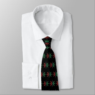 Kwanzaa Colors Red Black Green Snowflakes Krawatte