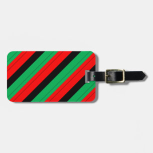 Kwanzaa Colors Red Black Green Stripes Pattern Gepäckanhänger