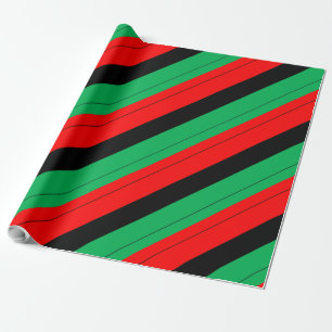 Kwanzaa Colors Red Black Green Stripes Pattern Geschenkpapier
