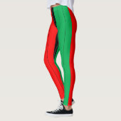 Kwanzaa Colors Red Black Green Stripes Pattern Leggings (Links)