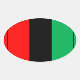 Kwanzaa Colors Red Black Green Stripes Pattern Ovaler Aufkleber