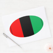 Kwanzaa Colors Red Black Green Stripes Pattern Ovaler Aufkleber (Umschlag)
