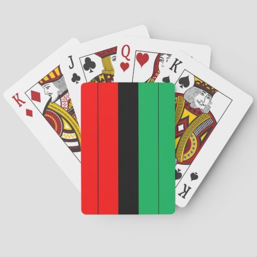 Kwanzaa Colors Red Black Green Stripes Pattern Spielkarten (Rückseite)