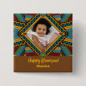 Kwanzaa Custom Brihell Colored Diamond Patter Button (Vorderseite)