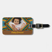 Kwanzaa Custom Brihell Colored Diamond Patter Gepäckanhänger (Vorderseite horizontal)