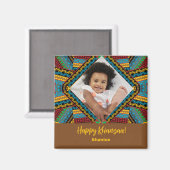 Kwanzaa Custom Brihell Colored Diamond Patter Magnet (Vorderseite/Rückseite)