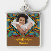 Kwanzaa Custom Brihell Colored Diamond Patter Schlüsselanhänger (Vorne)