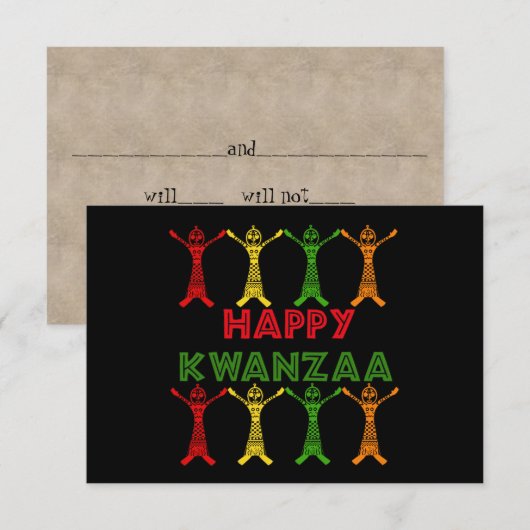 Kwanzaa Dancers RSVP Karte (Vorne/Hinten)