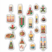 Kwanzaa entwirft 8 Zoll x 8 Zoll Vinyl Stickers, k Aufkleber (Vorderseite)