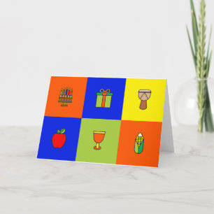 Kwanzaa-Farbblock Feiertagskarte