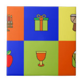 Kwanzaa-Farbblock Fliese (Vorderseite)