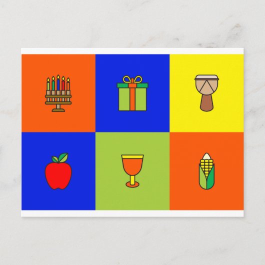 Kwanzaa-Farbblock Postkarte (Vorderseite)