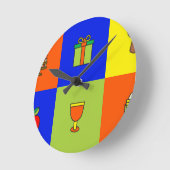 Kwanzaa-Farbblock Runde Wanduhr (Winkel)