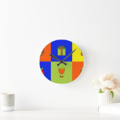 Kwanzaa-Farbblock Runde Wanduhr (Zuhause)