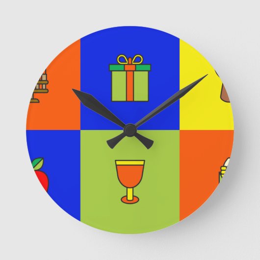 Kwanzaa-Farbblock Runde Wanduhr (Vorderseite)