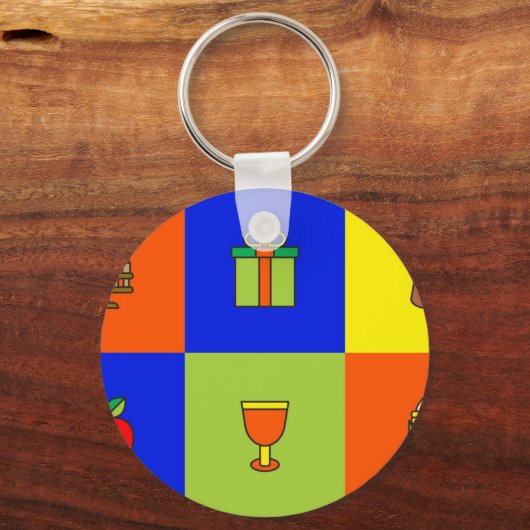 Kwanzaa-Farbblock Schlüsselanhänger (Vorderseite)