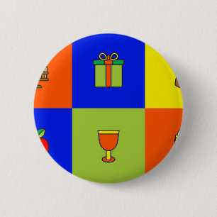 Kwanzaa-Farbenblock Button