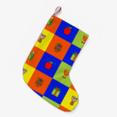 Kwanzaa-Farbenblock-Strumpf Kleiner Weihnachtsstrumpf (Vorderansicht (hängend))