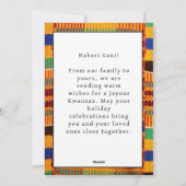 Kwanzaa farbenfrohe Weihnachtskarte Vorlage (Rückseite)