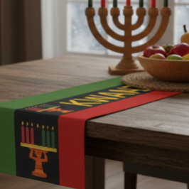 Kwanzaa-Feier Panafrikanische vertikale Streifen Kurzer Tischläufer