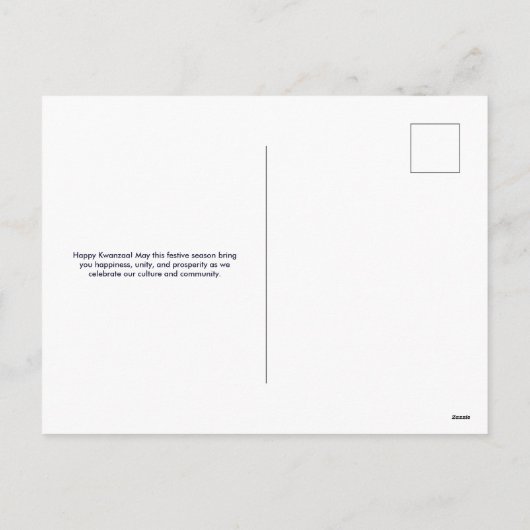 Kwanzaa Feiertagspostkarte (Rückseite)