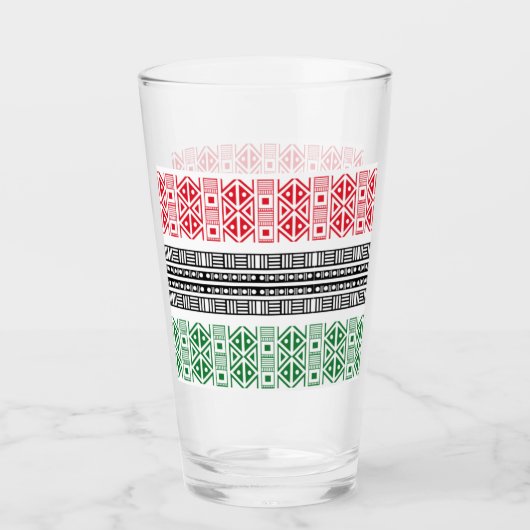 Kwanzaa Flag Patterns Glas (Vorderseite)