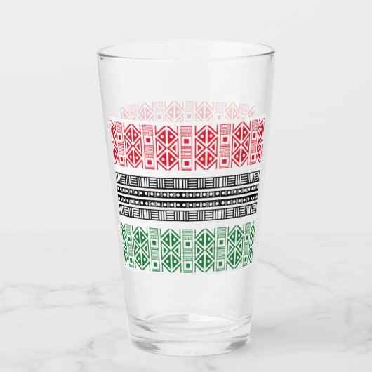 Kwanzaa Flaggenmuster Glas (Rückseite)