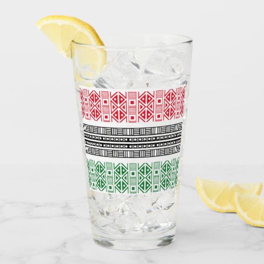 Kwanzaa Flaggenmuster Glas (Vorderseite Ice)