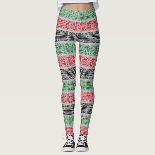 Kwanzaa Flaggenmuster Leggings (Vorderseite)