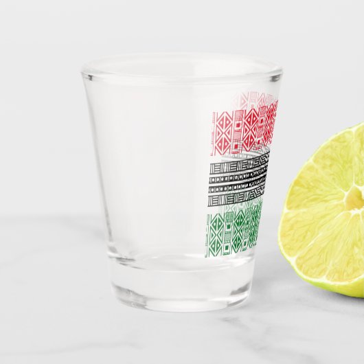 Kwanzaa Flaggenmuster Schnapsglas (Links)