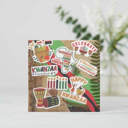Kwanzaa Flat Greeting Card (Stehend Vorderseite)