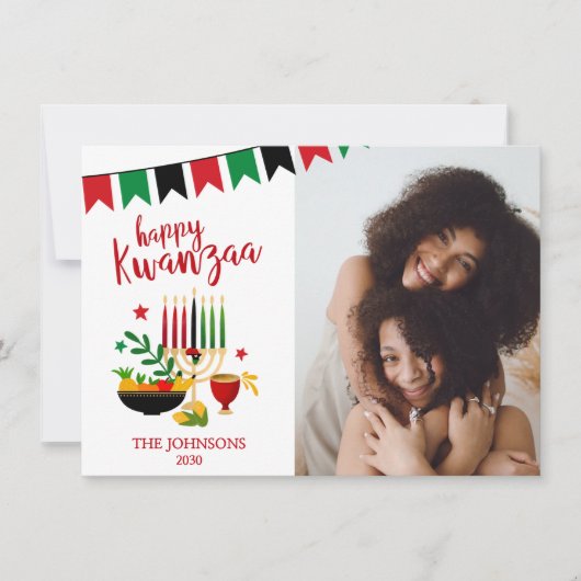 Kwanzaa Foto Feiertagskarte (Vorderseite)