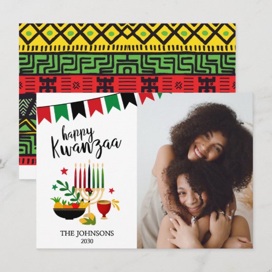 Kwanzaa Foto Feiertagskarte (Vorne/Hinten)