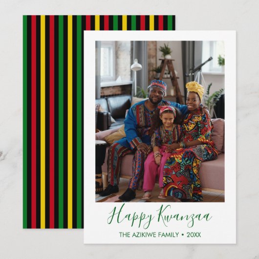 Kwanzaa Foto Holiday Card Feiertagskarte (Vorne/Hinten)