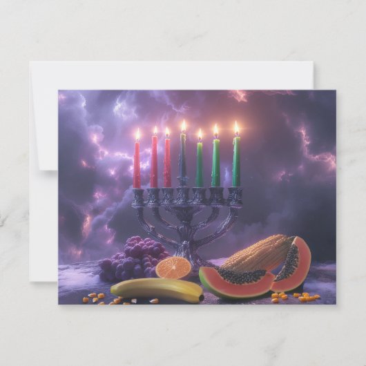 KWANZAA - FROHES KWANZAA -  RSVP KARTE (Vorderseite)