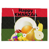 Kwanzaa Fruit Cornucopia Große Geschenktüte (Rückseite)
