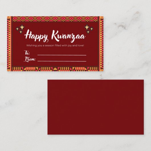 Kwanzaa Gift Tag (Vorne/Hinten)