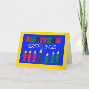 Kwanzaa Greetings Card mit Kerzen Feiertagskarte