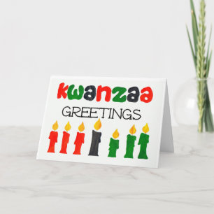 Kwanzaa Greetings Card mit Kerzen Feiertagskarte