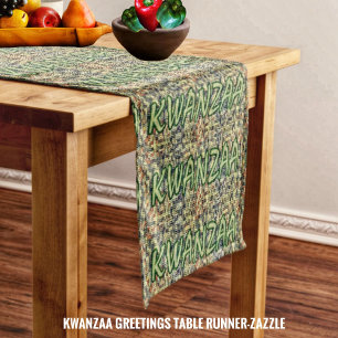 Kwanzaa Greetings Kurzer Tischläufer