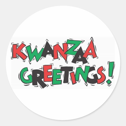 Kwanzaa Greetings Runder Aufkleber (Vorderseite)