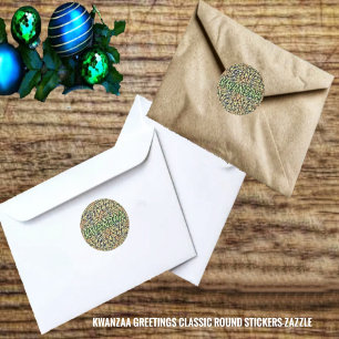 Kwanzaa Greetings Runder Aufkleber