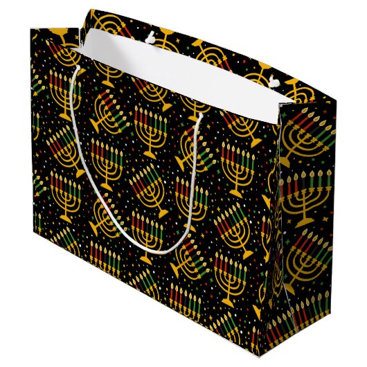 Kwanzaa Große Geschenktasche Geschenktüte (Rückseite Schrägansicht)